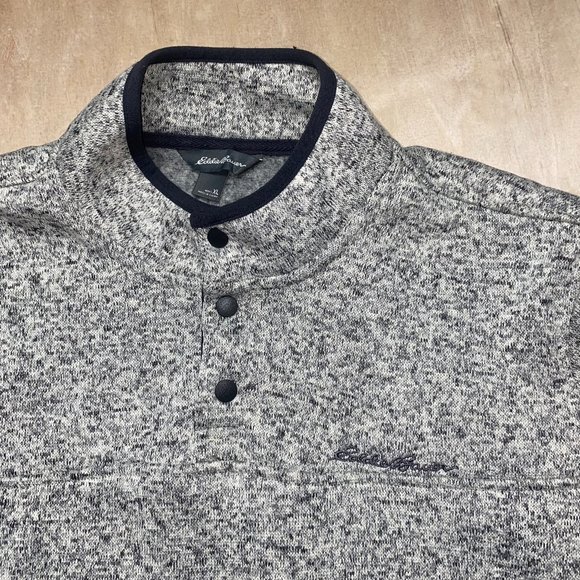 Eddie Bauer Men's XL Long Sleeve Pullover Snap Button Sweatshirt Gray - Picture 3 of 4